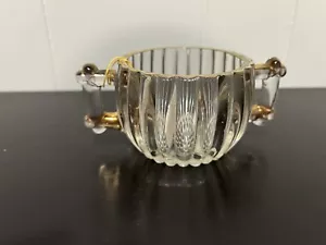 Vintage Jeanette Sugar Bowl, Gold Trim, Ribbed Edges, Hobnail Bottom - Picture 1 of 4