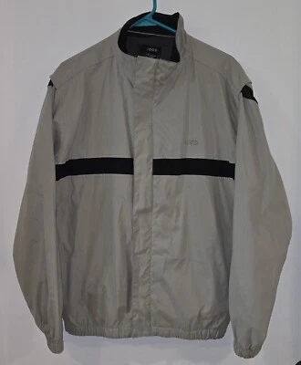 Izod Men's Windbreaker Jacket Size Medium Tan & Navy With Internal Pockets - Imagem 1 de 4