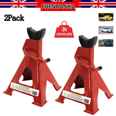 3 Ton Lifting Capacity Axle Stands 2Pcs Heavy Duty Car Caravan Floor Jack Stand - Image 1 of 4