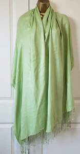 New BIJOUX TERNER, PASHMINA/SCARF/SHAWL, FRINGED Green 32"X76" - Picture 1 of 5