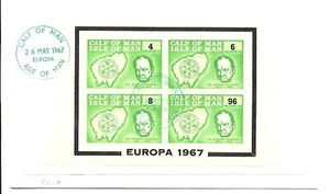 ENGLAND LOCAL-CALF OF MAN -1967- EUROPA- 1 Bl. CV REG-- TO GERMANY @12 - Picture 1 of 2
