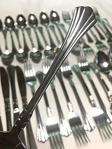 Stainless Japan Flatware Service For 8 Plus 8 Extra Teaspoons Sugar Spoon 49pc - Picture 1 of 12
