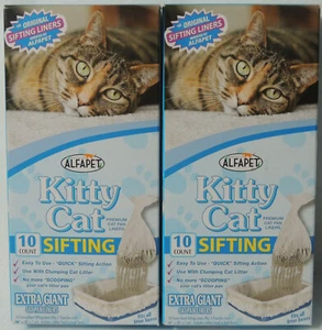 Alfapet Katze Katze Pfanne Einweg Siebeinlagen 10er Pack + 1 Transfer EXTRA RIESIG - Bild 1 von 5