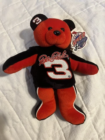 1999 Team Speed Bears Dale Earnhardt Sr. #3 Red & Black Embroidered Beanie Bear Cover