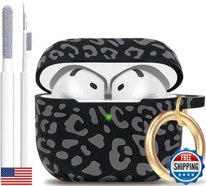 Silikon Leopard AirPods 4 Case 2024, Gawnock Case Hülle mit Reiniger Set für - Bild 1 von 5
