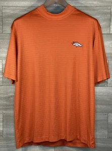 Cutter & Buck Denver Broncos Orange Mock Short Sleeve Shirt Logo Mens L EUC - Picture 1 of 8