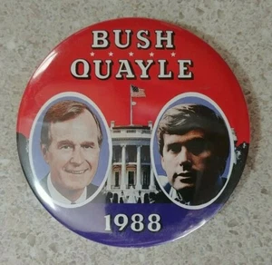 CLEARANCE 1988 George H.W. Bush & Dan Quayle 3.5" / Presidential Campaign Button - Picture 1 of 2