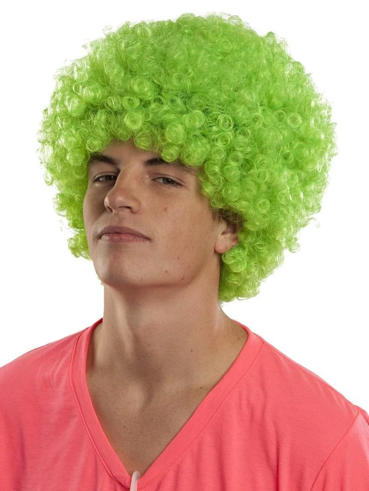 Neon Rave 非洲假发小丑花式礼服万圣节成人服装配件 4 种颜色 — 第 1/1 张图片