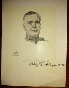 General Samuel D. Rockenbach Inscribed Portrait Print "Chief Tank Corps A.E.F." - Picture 1 of 4