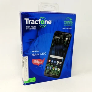Tracfone Nokia G100 32GB 6.5 in 3GB RAM Prepaid Smartphone, Blue - Brand New - Afbeelding 1 van 4