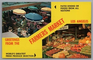 1960's Los Angeles Farmers Market Postcard California - Bild 1 von 2