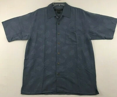 Statements Mens Silk Floral Hawaiian Shirt Size M Blue - Image 1 of 4