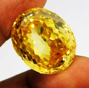 Natural 60.25 Ct Cambodian Yellow Zircon Oval Cut Loose Gemstone " CERTIFIED " - Picture 1 of 5