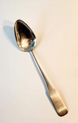 Antigua moneda J Barton plata cuchara para servir violín patrón Massachusetts Foto 1 de 4