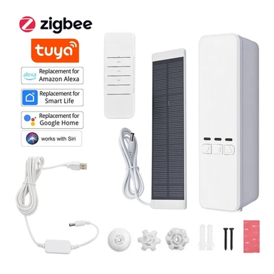 ZigBee Smart Curtain Chain Roller Blind Shade Motor Solar Panel Alexa Siri Tuya - Image 1 of 4