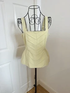 Top Corsé Michelle Keegan | Talla 10 | Bustier Amarillo Peplum | Correa Ajustable - Imagen 1 de 7