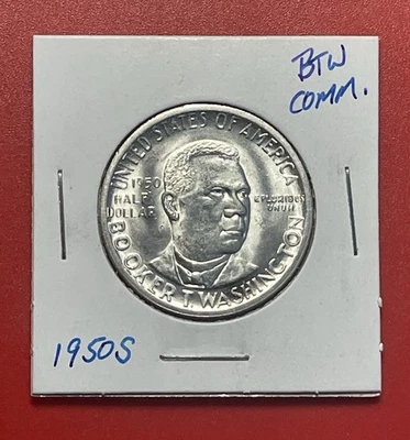 1950 S Booker T Washington BTW Silver Commemorative Half Dollar, Gem Unc. - Image 1 of 2