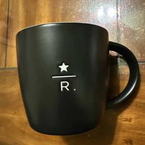 Starbucks Reserve 2011 Coffee Tea Mug Matte Black & White w/Etched R Star Logo - Picture 1 of 10