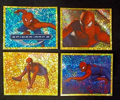 RARE 2004 Panini Spider-Man 2 Gold Shimmer stickers (lot of 4) - Image 1 of 4
