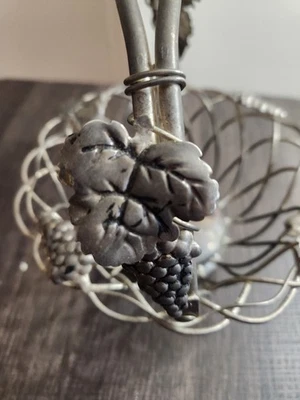 Plato de plata Godinger cesta de frutas hoja de vid con mango 7,5" vintage Foto 1 de 4