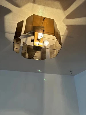 Lámpara de araña de acrílico ahumada moderna de mediados de siglo Thomas Industries MCM Foto 1 de 4