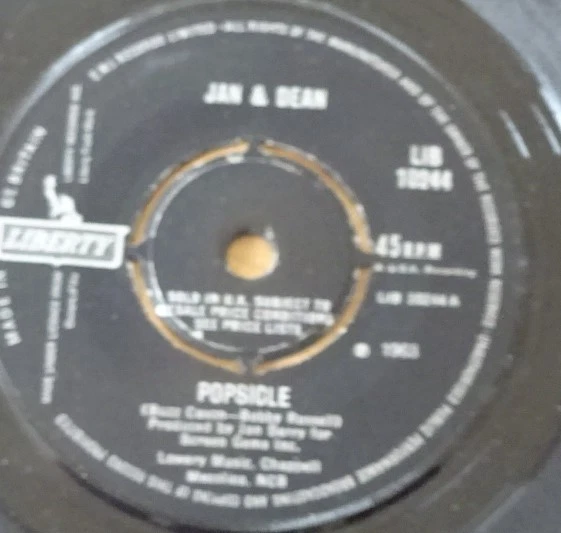 JAN AND DEAN--POPSICLE--THE JOKER IS WILD--UK LIBERTY-7" VINYL SINGLE-1966-EX - Image 1 of 1