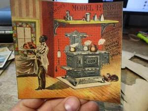 ANTIQUE OLD VICTORIAN ERA ADVERTISING CARD MODEL Range Stove Oven Kitchen Butler - Picture 1 of 2