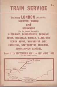 British Railways Timetable LFT LONDON-ALRESFORD-SOUTHAMPTON TERMINUS SEP 1961 - Picture 1 of 1
