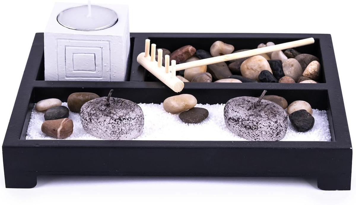 Set 4 Attrezzi Da Giardino Zen In Bambù | Mini Rastrello Per Tavolo Sabbia | Decorazione Casa E Ufficio - Foto 10