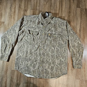 Browning Mossy Oak Mens Sz Large Long Sleeve Button Up Camo Hunting Shirt - Picture 1 of 10