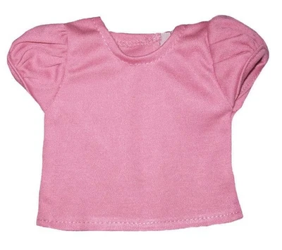 Camiseta rosa mediana de manga corta con mangas hinchadas para muñecas niñas de 18" Foto 1 de 2