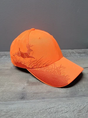 Dri Duck Hunting Ball Cap Wildlife Series Deer Running Orange Adult Adjustable - Image 1 of 4
