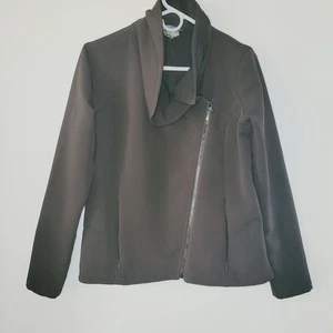 Athleta Jacket Women's Green Medium Asymmetrical Zip Front On The Move Moto - Picture 1 of 12