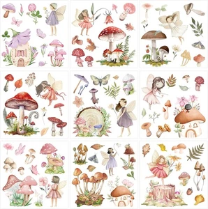 Fairy Rub on Transfers for Crafts - 9 Sheets Mushroom Transfer - Picture 1 of 6
