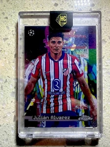 2024-25 Topps Chrome UEFA Club Comp JULIAN ALVAREZ White Noise SSP #7 - Picture 1 of 2
