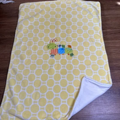 Taggies Caterpillar Bug Insect Infant Baby Blanket Yellow Dots 30” x 40” - Image 1 of 4