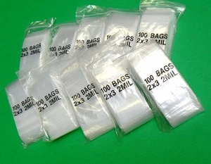 1000 Reißverschlussbeutel 2x3 WIEDERVERSCHLIESSBARE DURCHSICHTIGE POLIERTASCHE 2 Zoll x 3 Zoll 2Mil KUNSTSTOFFTASCHEN... - Bild 1 von 4
