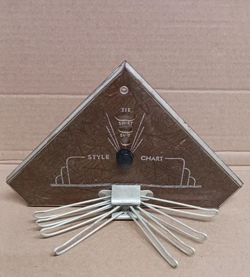 Vintage 1937 Art Deco NU-DELL Tie Rack Style Chart USA Men's Decor Wall Hanger - Image 1 of 4