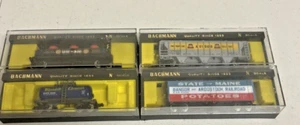 Bachmann  lot of 4 N scale Stock Cars in Case's Including Union 3 Dome Tank Car - Picture 1 of 19