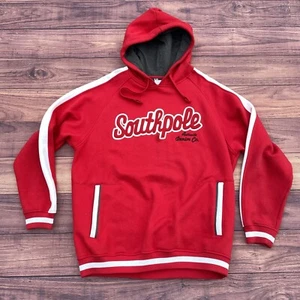 Vintage Y2K 90s Southpole Red Pullover Hoodie Skate JNCO Style Baggy Size L - Picture 1 of 9