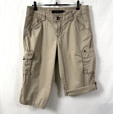 Pantalones cargo Calvin Klein para mujer talla 6 beige enrollables utilitarios rendimiento capris Foto 1 de 4