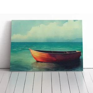 Aquarell Boot Vol.1 Leinwand Wandbild Kunstdruck gerahmtes Bild Deko Wohnzimmer - Bild 1 von 5