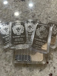 Lot Of 5x 1 Oz .999 Silver Plated Bars reproductions of Scottsdale Mint - Picture 1 of 6