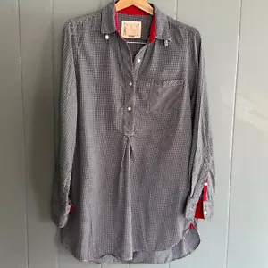 Victoria's Secret Gold Label Sleep Shirt Medium Gingham Pink Silk Trim - Picture 1 of 12