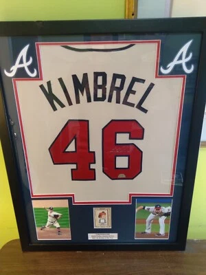 CRAIG KIMBRELL SIGNED HOME CREAM BRAVES JERSEY W PATCH CARD - Image 1 of 3