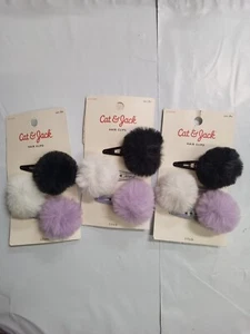 Cat And Jack Hair Clips 3 Pack SOLD IN GROUPS OF 3 - Picture 1 of 6