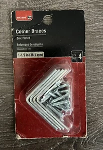 NEW! Bulldog Corner Braces Zinc Plated Qty 4 1 1/2''inch 38.1mm 4 Hole Bracket - Picture 1 of 2
