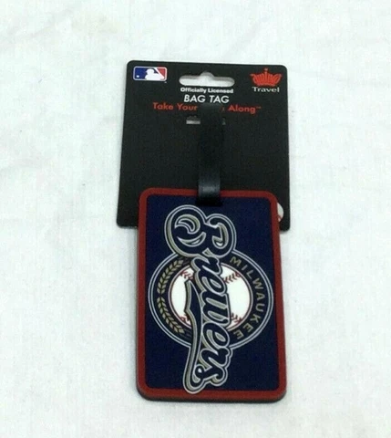 MLB Milwaukee Brewers Luggage Tag Travel Bag ID Golf Tag FREESHIP Cover