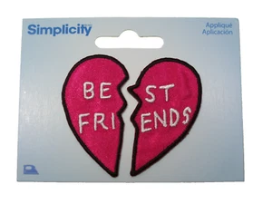 Best Friends Broken Heart Embroidered Iron-on Patch Simplicity Applique B44 - Picture 1 of 5