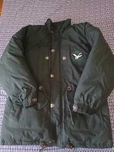 Triple Fat Goose Down Puffer Coat Jacket Green Medium *No Hood* Great Condition  - Picture 1 of 12
